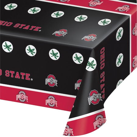 Ncaa 54" x 108" Ohio State University Plastic Tablecloth PK12, 12PK 318563